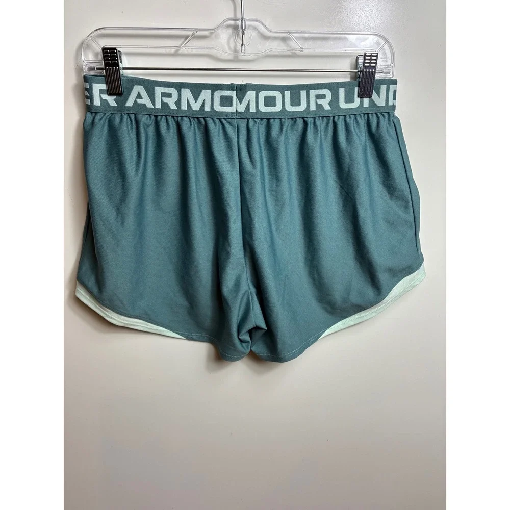 Under Armour Womens Play Up 3.0 Shorts Teal Green Athletic Running Gym‎ Size S